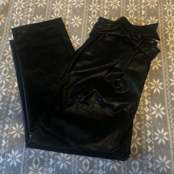 Express Black Faux Leather Pants - Picture 5 of 7